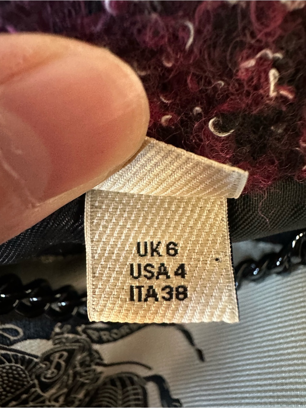 Burberry Burgundy Tweed Jacket Coat size UK 6 US 4 - Picture 12 of 13